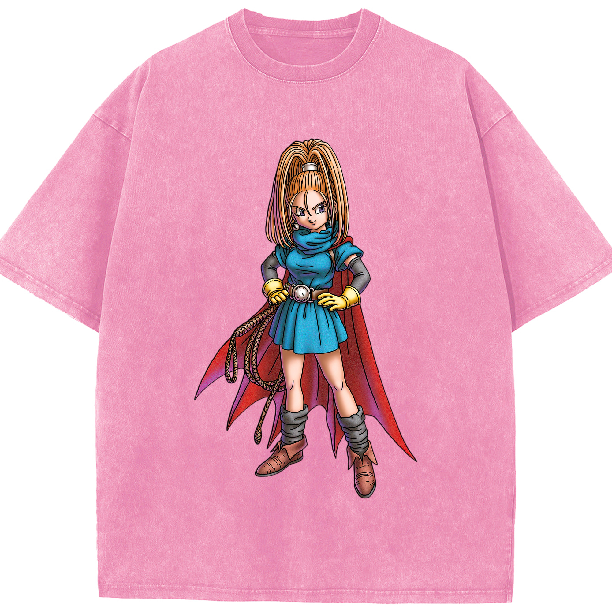 （画像用） ドラゴンクエスト Doragon Kuesuto Dragon Quest 綿100% ヴィンテージ風 半袖Tシャツ（フロントプリント）